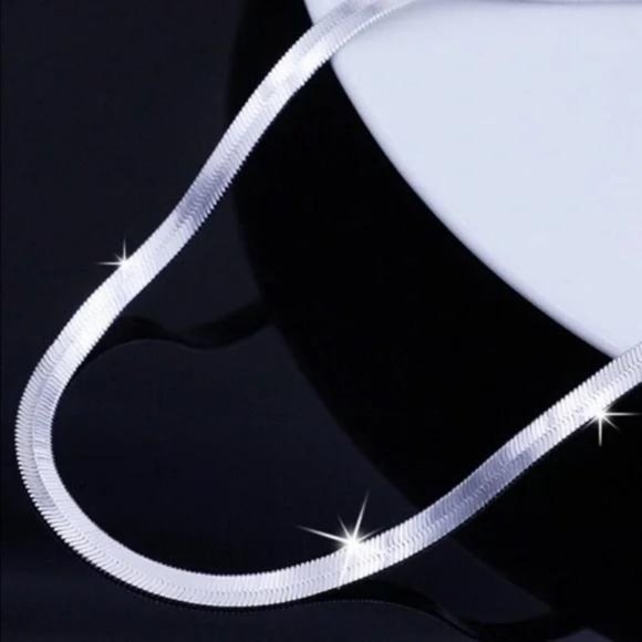 “20” 925 STERLING SILVER SNAKE FLATE NECKLACE - Picture 7 of 7